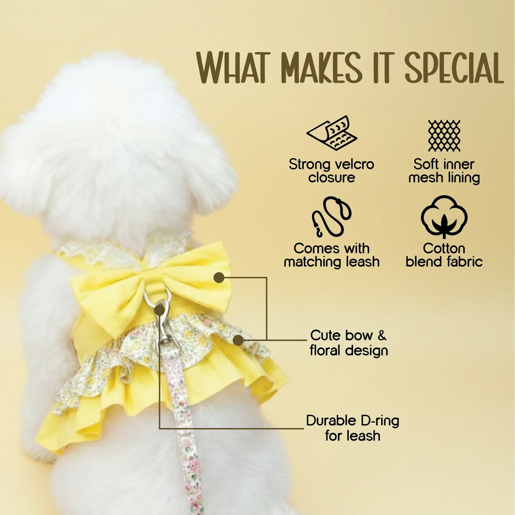 BLOOMI Harness – Cotton Floral Vest Harness for Small Pets