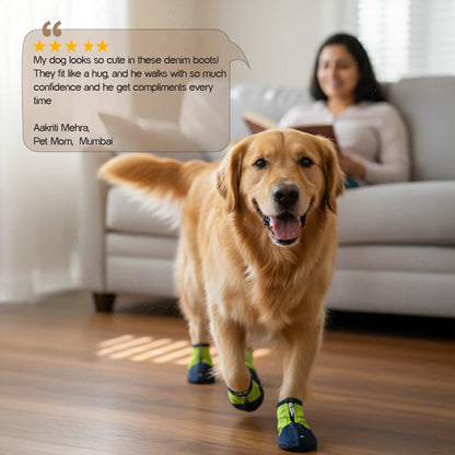 BlueJay Sneaks | Denim Pet Boots | Non-Slip Comfort, Snug Everyday Fit
