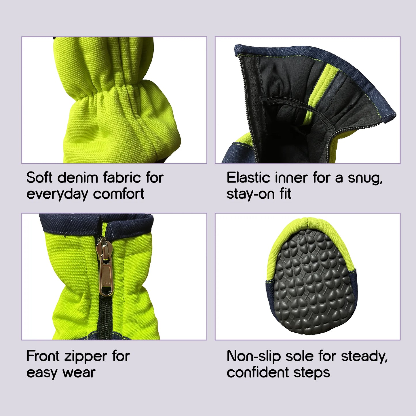 BlueJay Sneaks | Denim Pet Boots | Non-Slip Comfort, Snug Everyday Fit