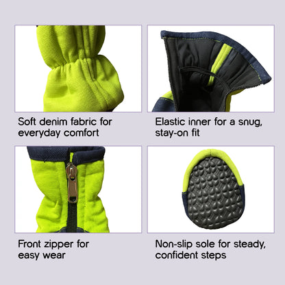 BlueJay Sneaks | Denim Pet Boots | Non-Slip Comfort, Snug Everyday Fit
