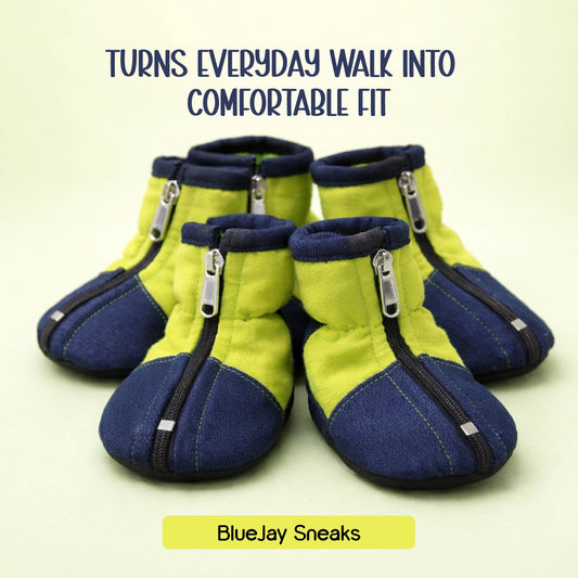 BlueJay Sneaks | Denim Pet Boots | Non-Slip Comfort, Snug Everyday Fit