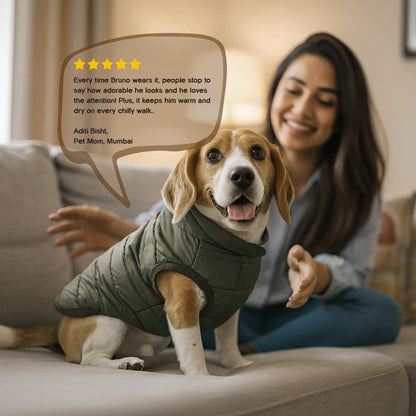 CalmFrost Puffer Jacket | Waterproof, Lightweight & Warm Dog Jacket | Winter Comfort & Style