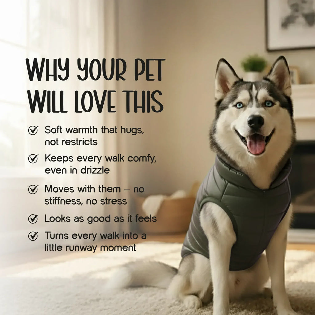 CalmFrost Puffer Jacket | Waterproof, Lightweight & Warm Dog Jacket | Winter Comfort & Style - Tilting Heads