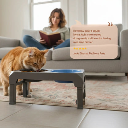 CalmSip Meal Station | Multi-Height Comfort, Slow Feeder & Spill-Proof Bowl for Healthier Mealtimes - Tilting Heads