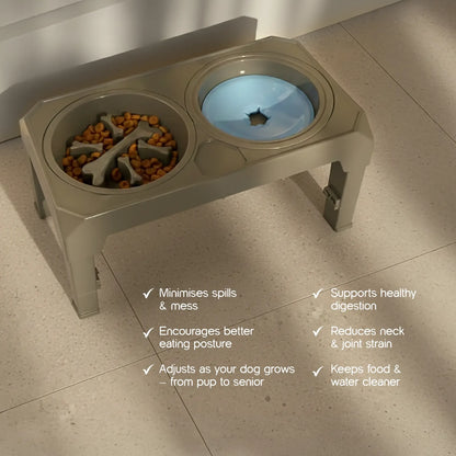 CalmSip Meal Station | Multi-Height Comfort, Slow Feeder & Spill-Proof Bowl for Healthier Mealtimes - Tilting Heads