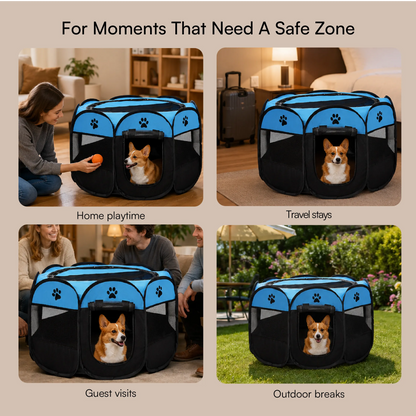 CasaFrolic Playpen | Foldable Pet Enclosure | Safe, Portable & Breathable