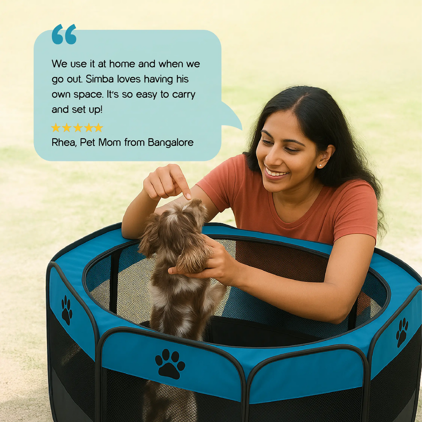 CasaFrolic Playpen | Foldable Pet Enclosure | Safe, Portable & Breathable