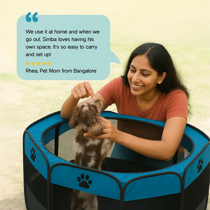 CasaFrolic Playpen | Foldable Pet Enclosure | Safe, Portable & Breathable