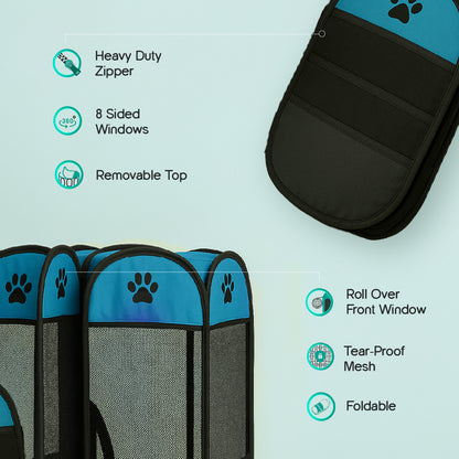 CasaFrolic Playpen | Foldable Pet Enclosure | Safe, Portable & Breathable
