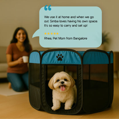 CasaFrolic Playpen | Foldable Pet Enclosure | Safe, Portable & Breathable