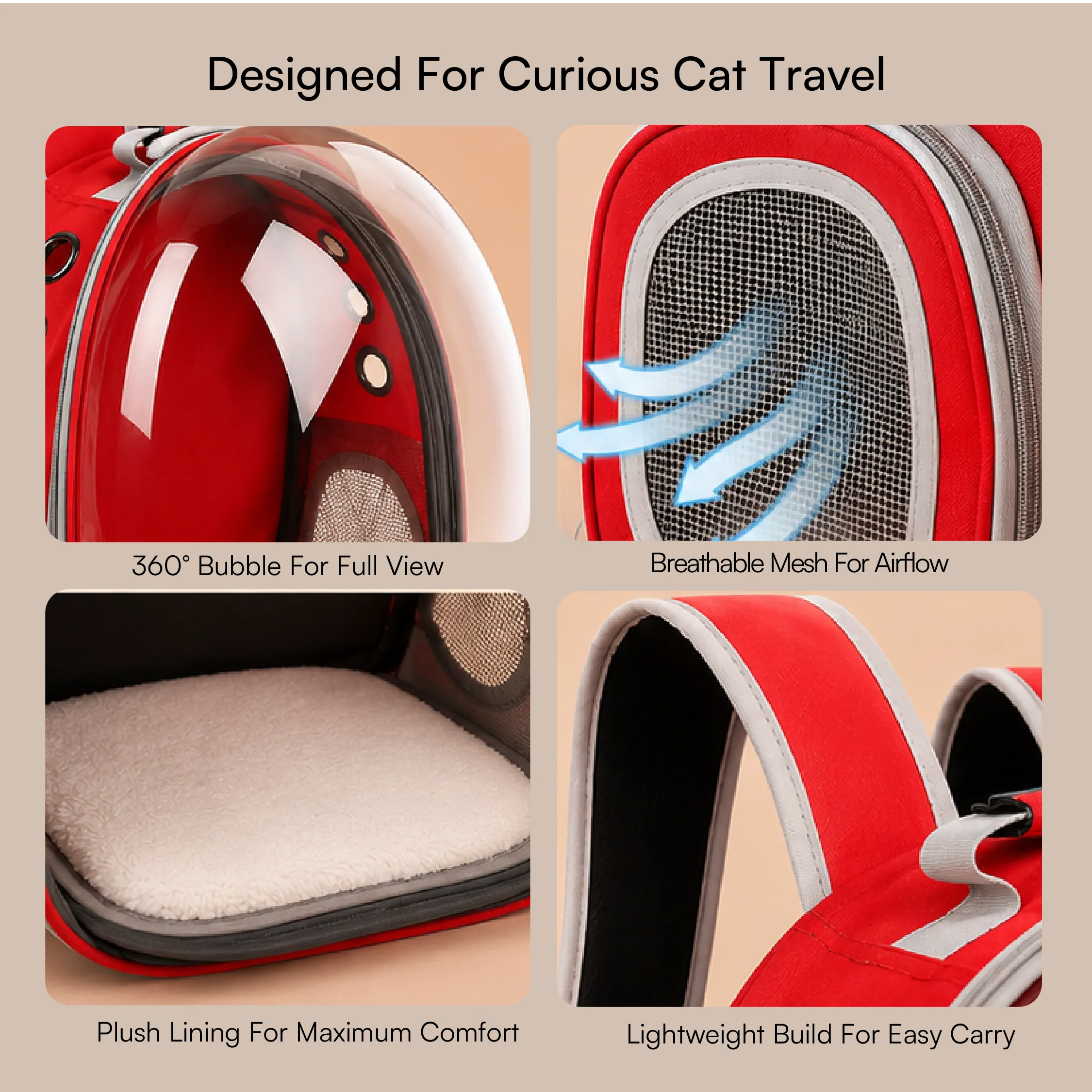 Catstronaut Backpack – Breathable Bubble Travel Backpack for Cats up to 6.5 kg
