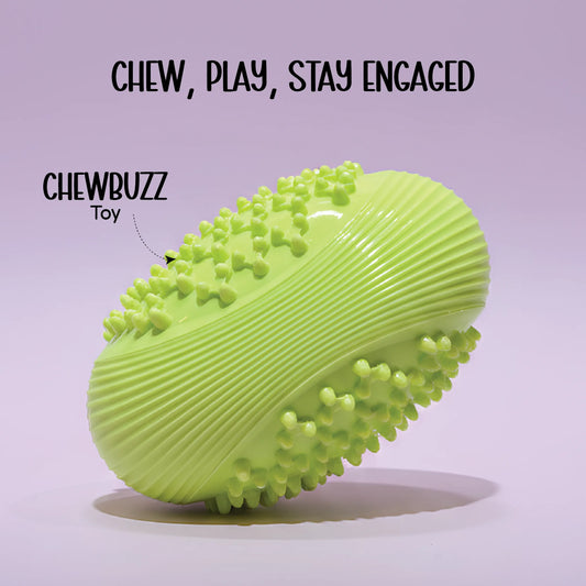 ChewBuzz Toy | Interactive Sound Chew Toy for Dogs | Textured Rubber Boredom Buster