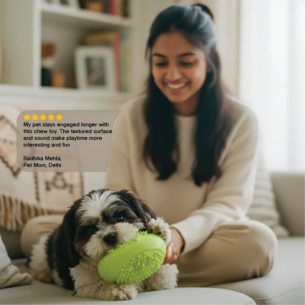 ChewBuzz Toy | Interactive Sound Chew Toy for Dogs | Textured Rubber Boredom Buster