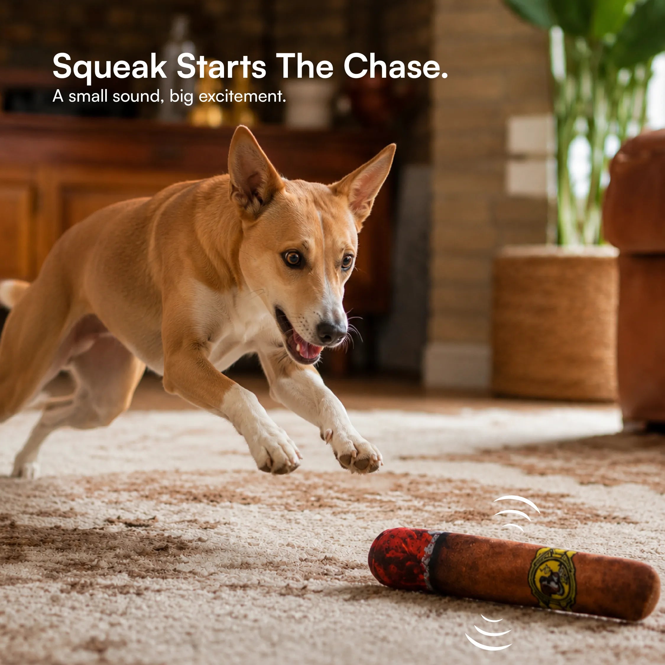 CigarSqueak Toy – Plush Squeaky Toy for Pets