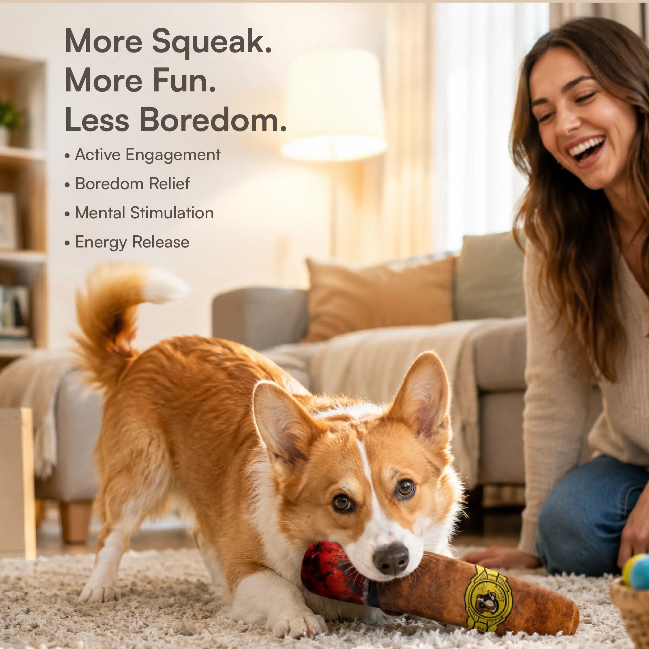 CigarSqueak Toy – Plush Squeaky Toy for Pets