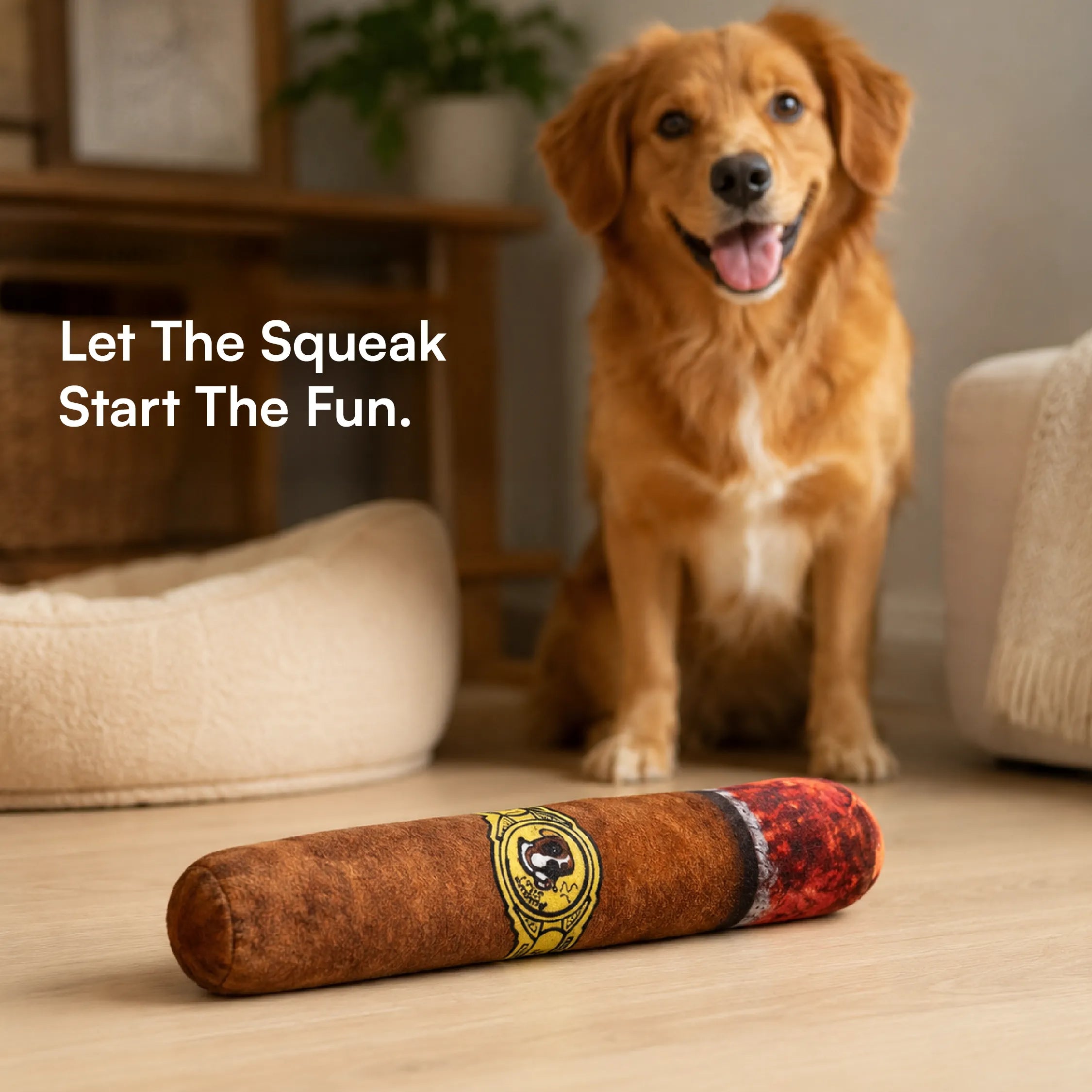 CigarSqueak Toy – Plush Squeaky Toy for Pets