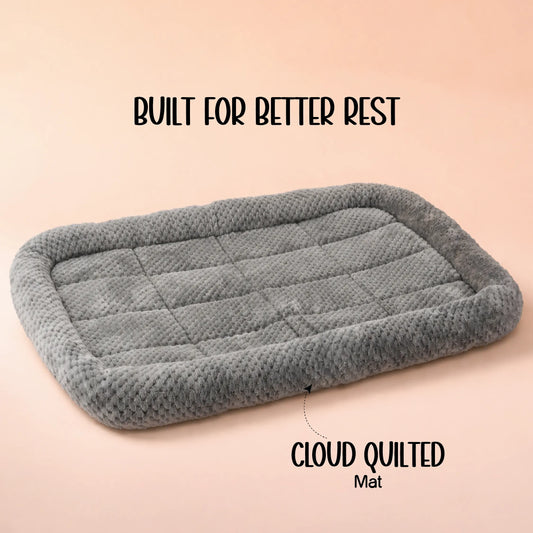 Cloud Quilted Mat– Quilted Crate & Floor Comfort Bed for Small & Medium Pets