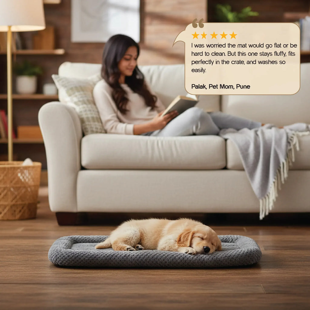Cloud Quilted Mat– Quilted Crate & Floor Comfort Bed for Small & Medium Pets