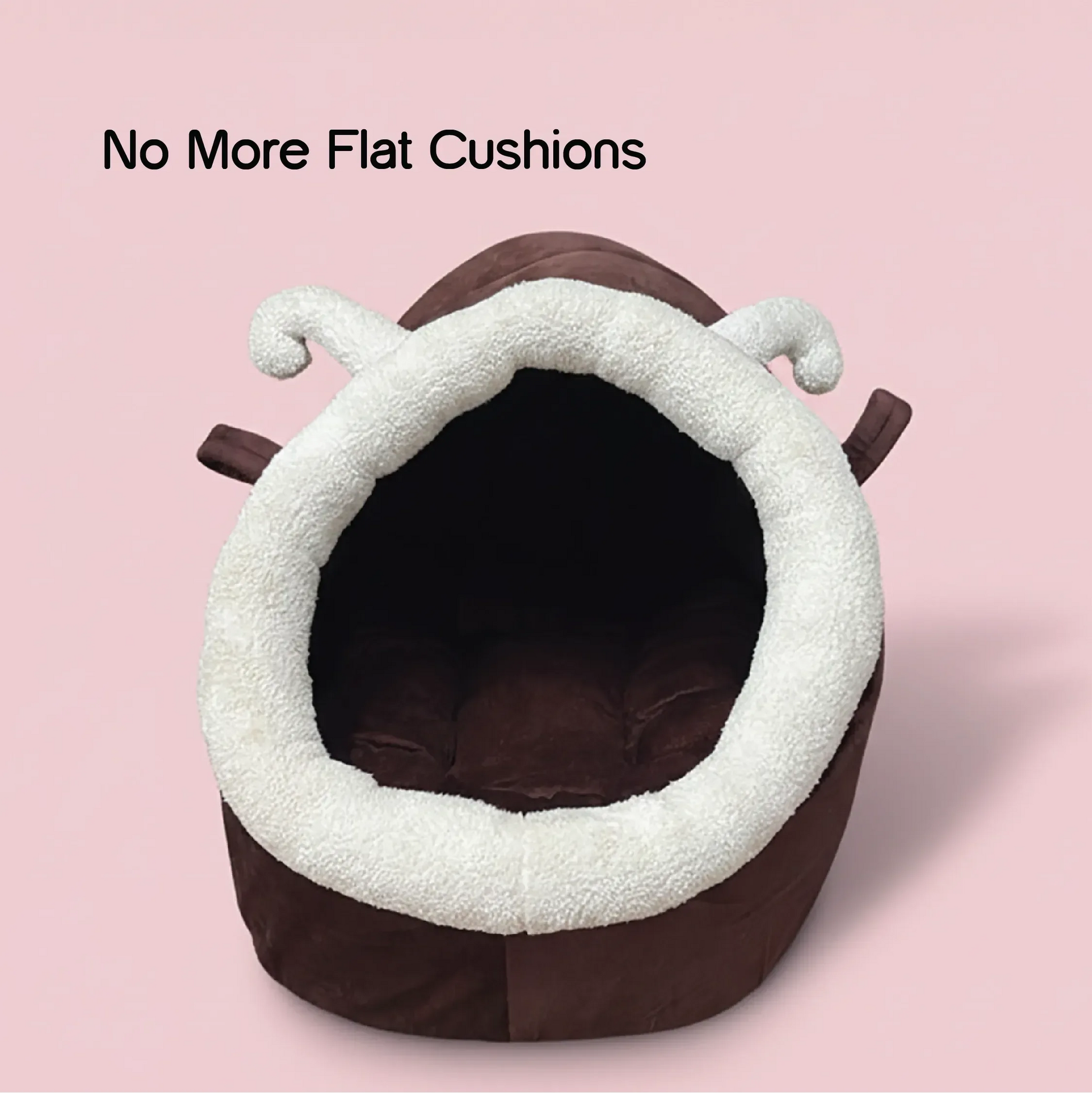CocoaGrotto Bed | Plush Velvet Pet Bed with Ears | Washable, Non-Slip & Cuddle-Ready Comfort - Tilting Heads