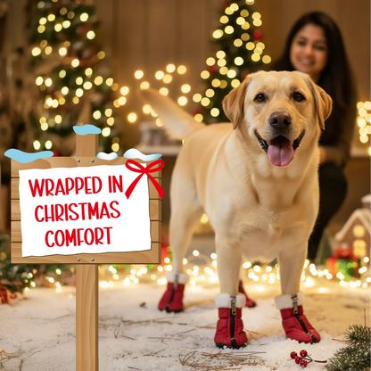 CozyClaus Boots | Waterproof Christmas Comfort | Snug Fit, Festive Warmth - Tilting Heads