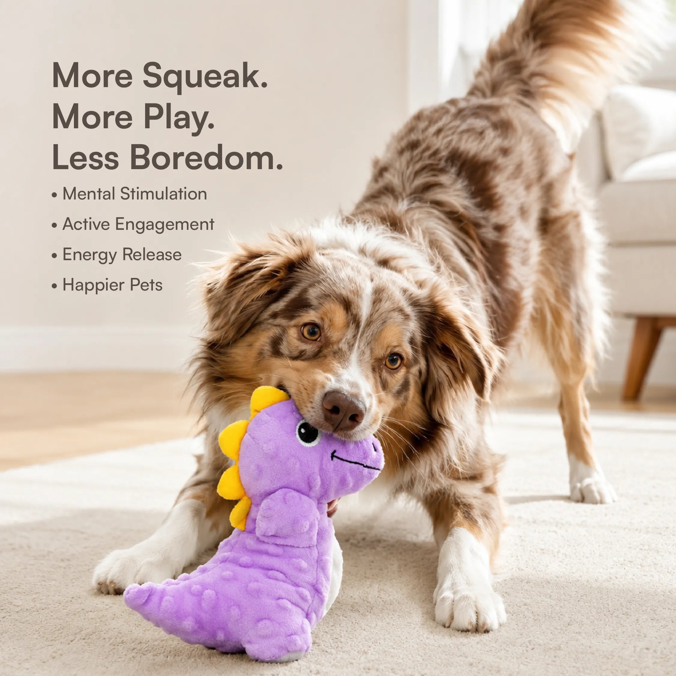 DinoRoar Toy – Dinosaur Plush Squeaky Toy for Pets