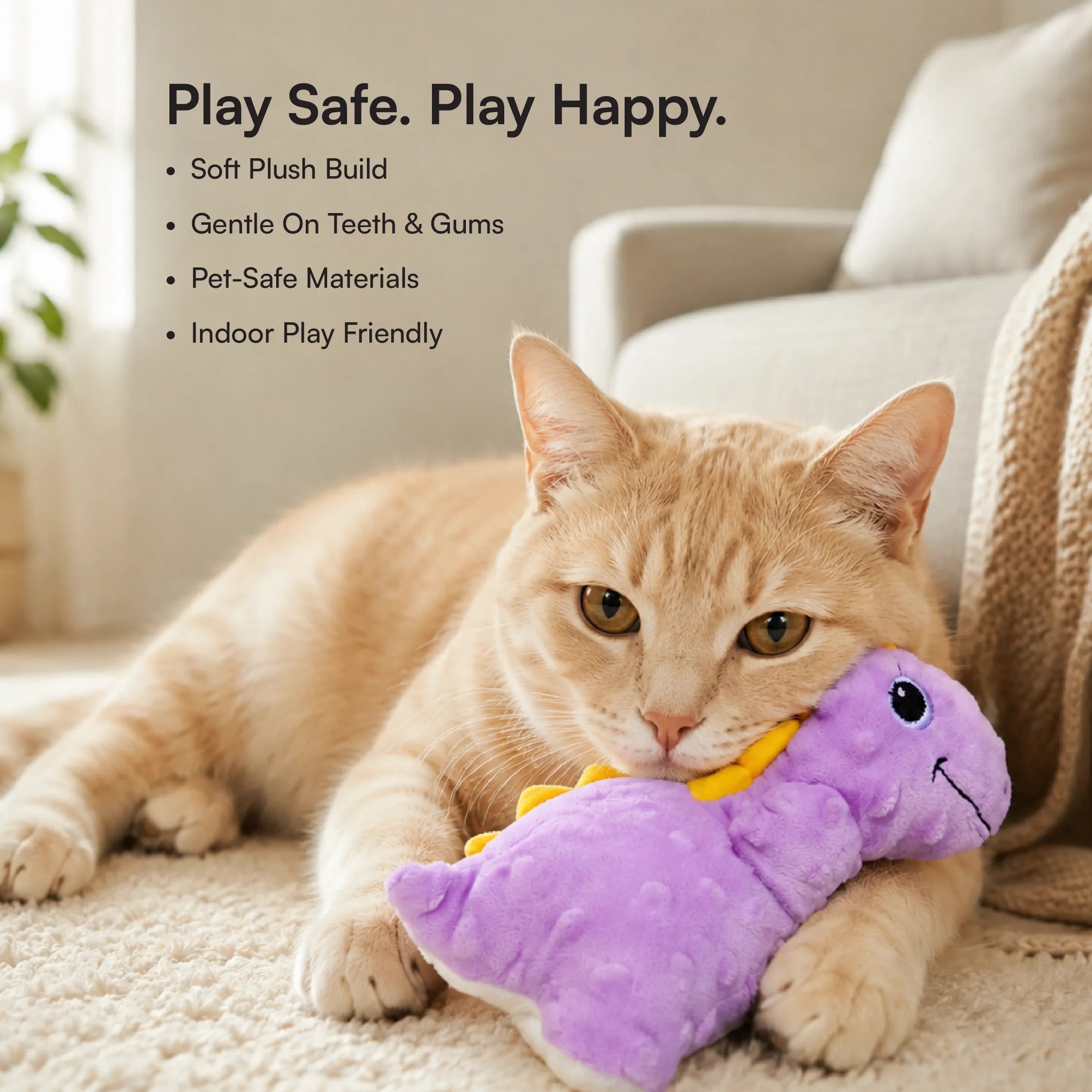 DinoRoar Toy – Dinosaur Plush Squeaky Toy for Pets