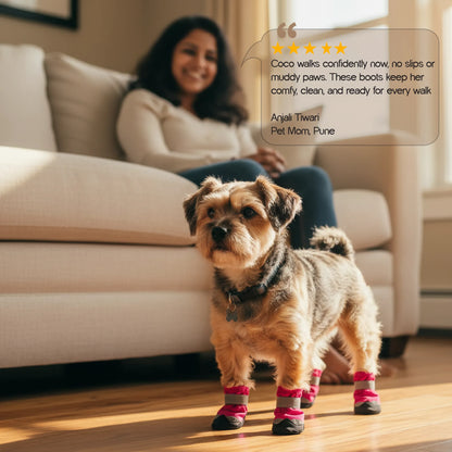 DriftTrail Boots | Waterproof, Non-Slip Dog Boots | Set of 4 | All-Season Paw Protection