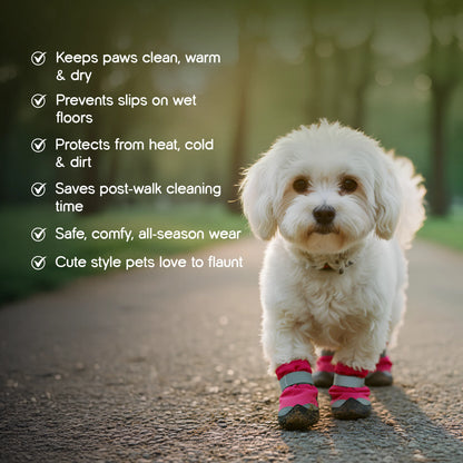 DriftTrail Boots | Waterproof, Non-Slip Dog Boots | Set of 4 | All-Season Paw Protection