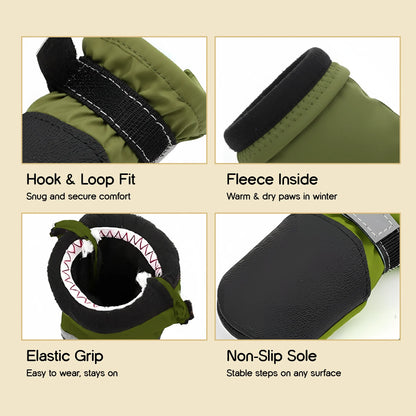 DriftTrail Boots | Waterproof, Non-Slip Dog Boots | Set of 4 | All-Season Paw Protection