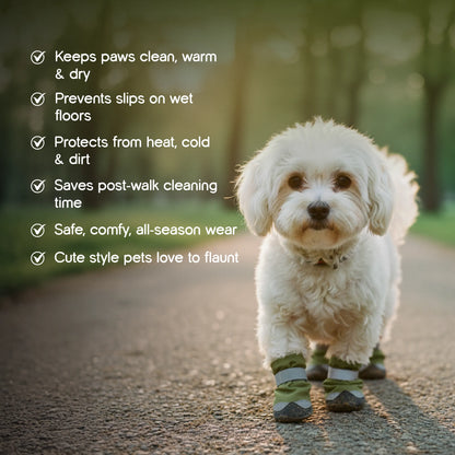 DriftTrail Boots | Waterproof, Non-Slip Dog Boots | Set of 4 | All-Season Paw Protection