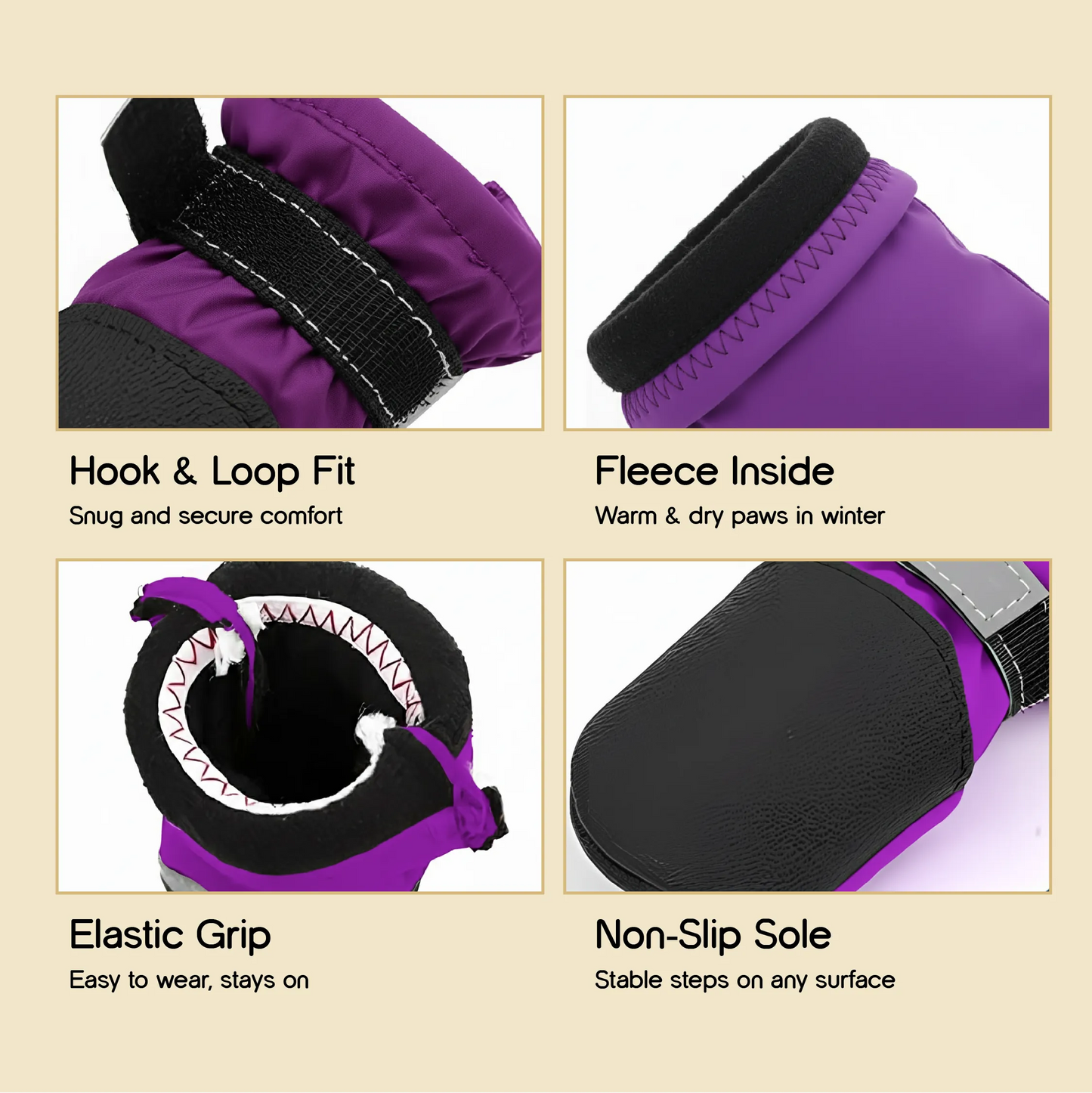 DriftTrail Boots | Waterproof, Non-Slip Dog Boots | Set of 4 | All-Season Paw Protection