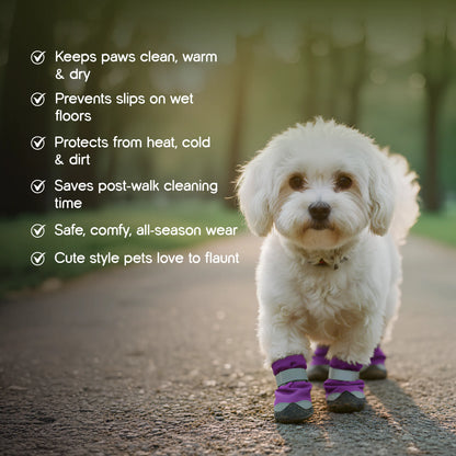 DriftTrail Boots | Waterproof, Non-Slip Dog Boots | Set of 4 | All-Season Paw Protection