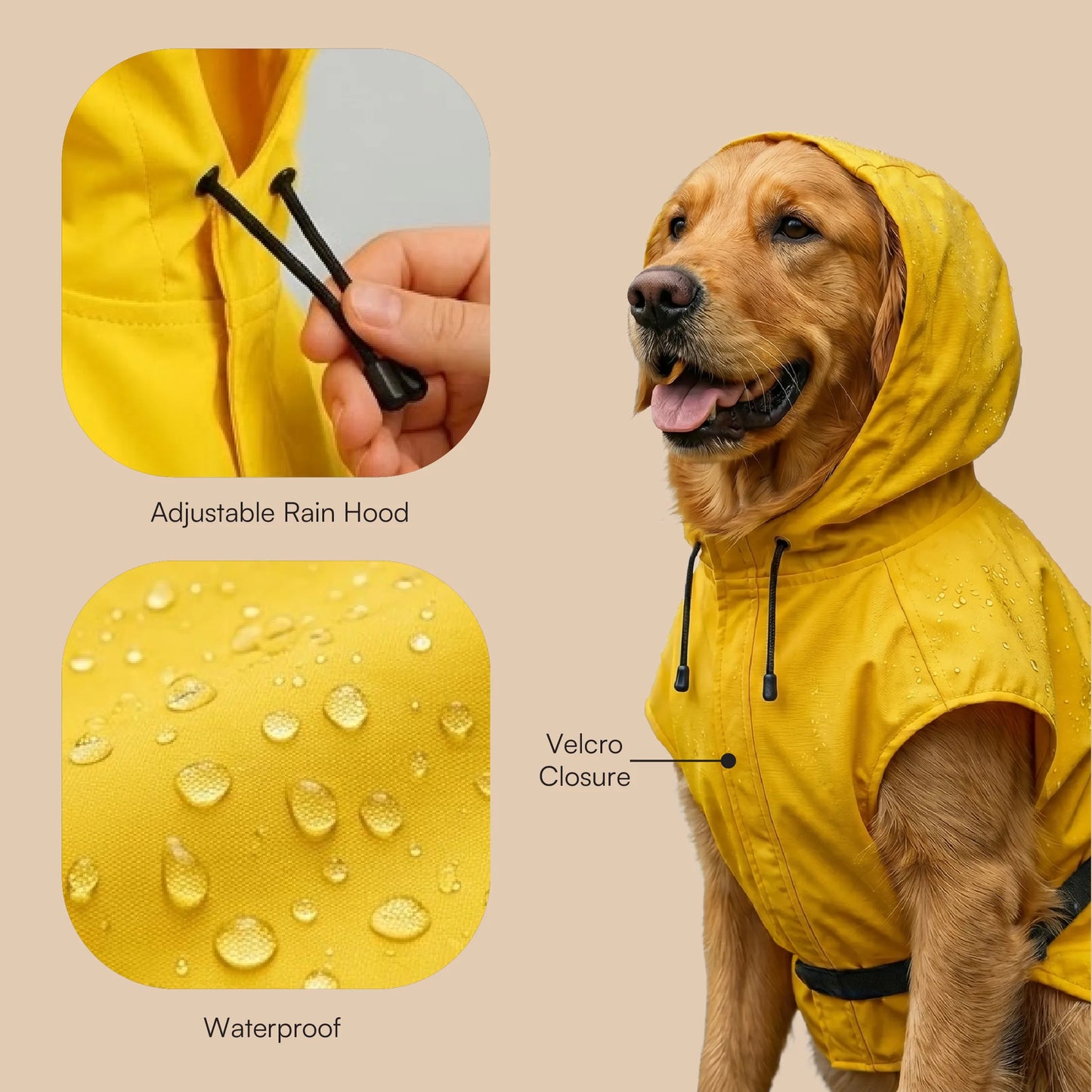 DrizzleCape – Waterproof Dog Raincoat | Fits All Breeds | Comfortable & Weather-Ready