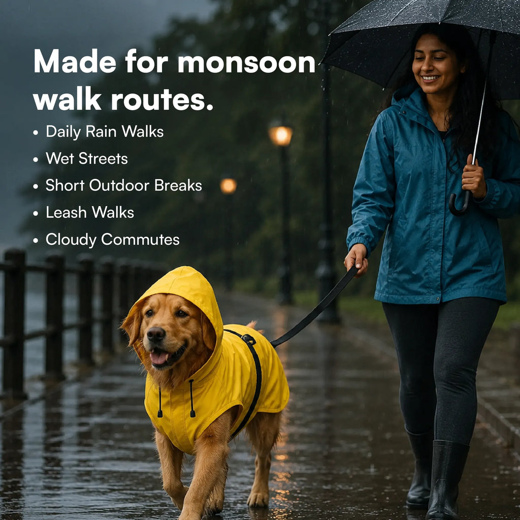 DrizzleCape – Waterproof Dog Raincoat | Fits All Breeds | Comfortable & Weather-Ready