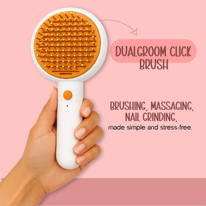 DualGroom Click Brush – Multipurpose Grooming Tool to Brush | Detangle & Grind