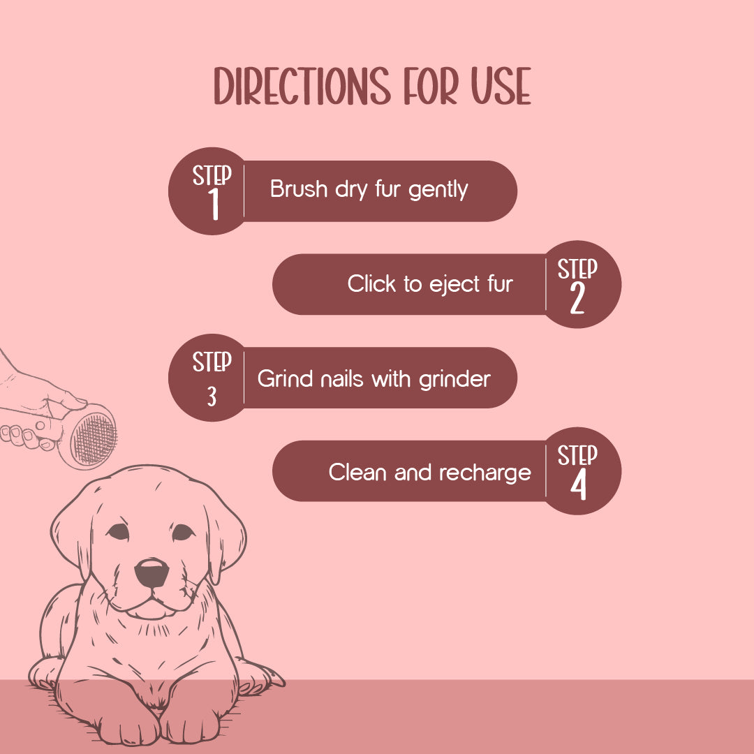 DualGroom Click Brush – Multipurpose Grooming Tool to Brush | Detangle & Grind