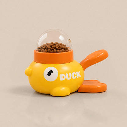 DuckDash Treat Toy – Puzzle Treat Dispenser for Dogs & Cats with Press-To-Release Handle, Treat Window & Interchangeable Lids