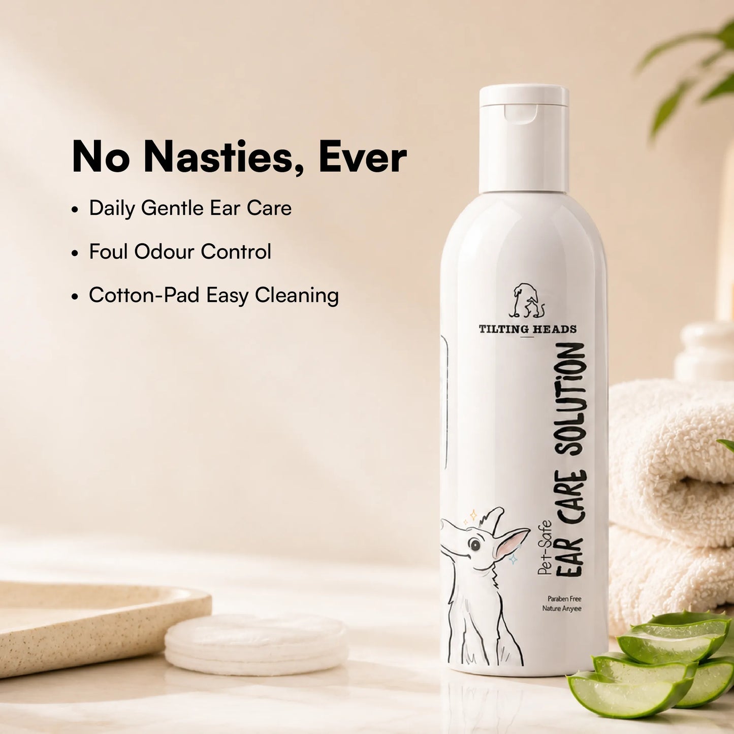 Ear Care Solution – Safe & Gentle Ear Cleaning Solution for Dogs & Cats, Removes Wax, Dirt & Odor, Easy Application - 200ml