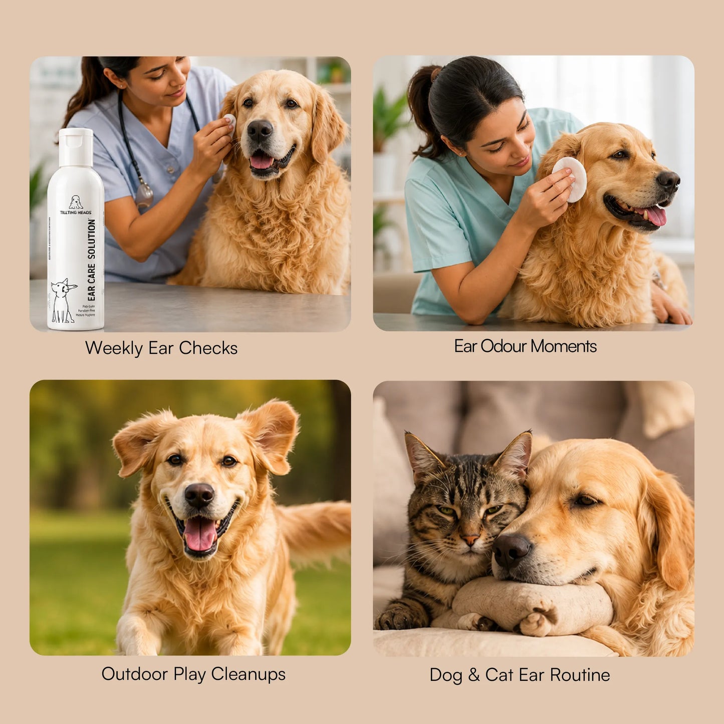 Ear Care Solution – Safe & Gentle Ear Cleaning Solution for Dogs & Cats, Removes Wax, Dirt & Odor, Easy Application - 200ml