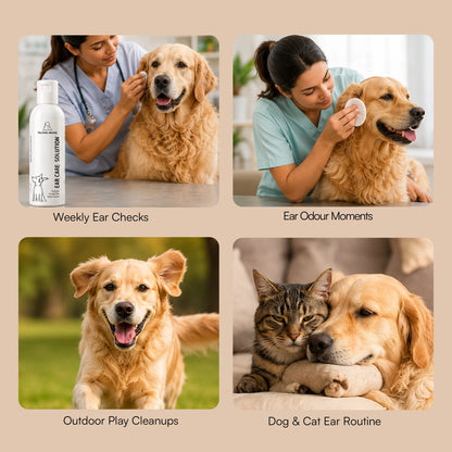 Ear Care Solution – Safe & Gentle Ear Cleaning Solution for Dogs & Cats, Removes Wax, Dirt & Odor, Easy Application - 200ml