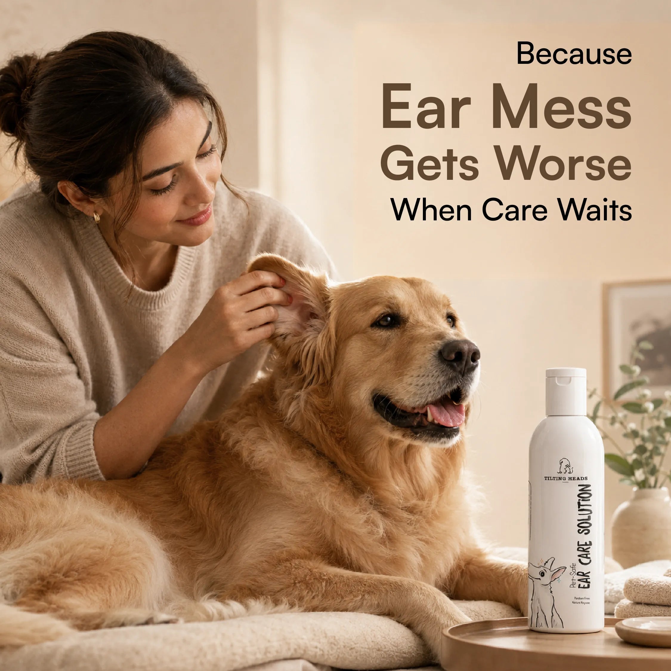Ear Care Solution – Safe & Gentle Ear Cleaning Solution for Dogs & Cats, Removes Wax, Dirt & Odor, Easy Application - 200ml