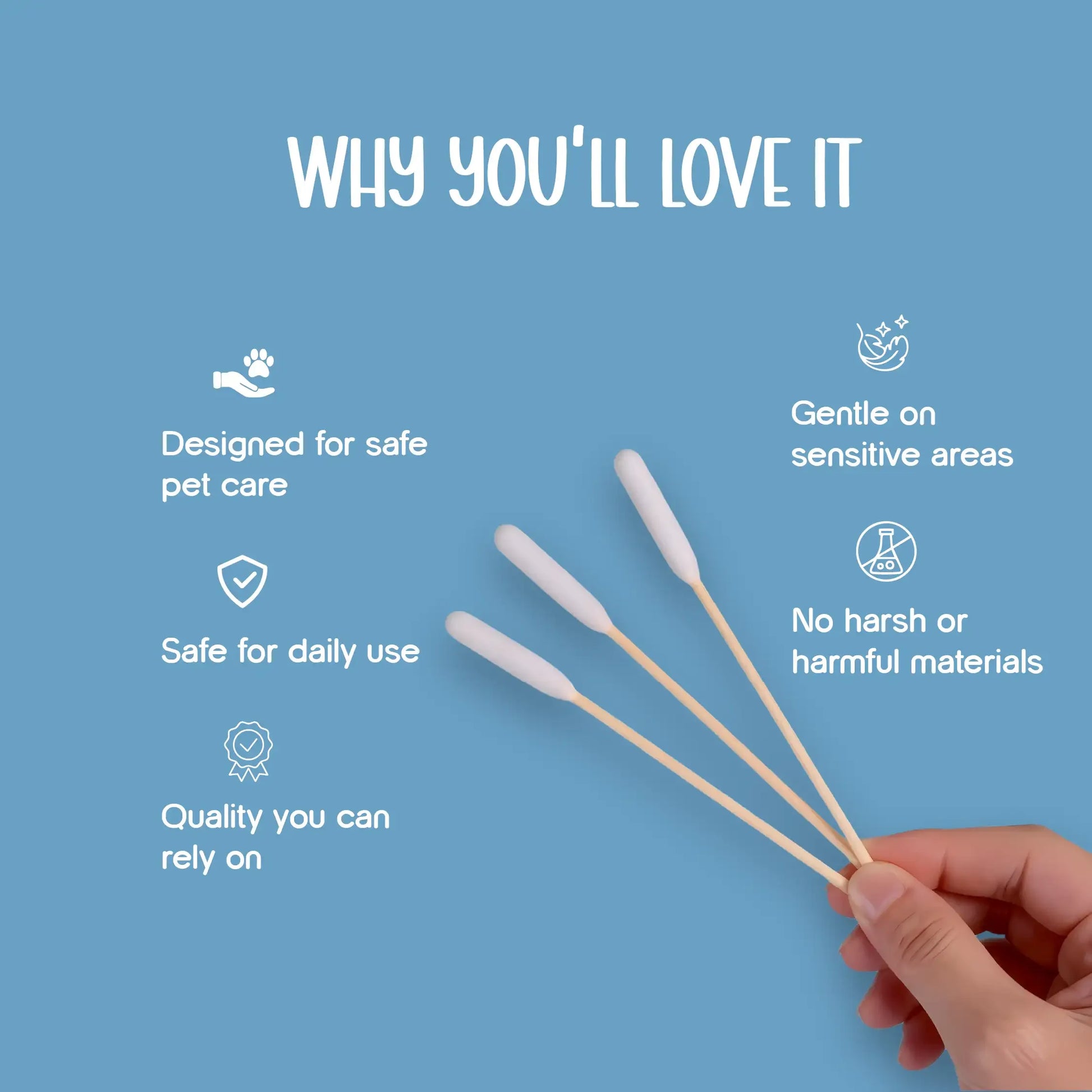 EarEase Pet Swabs – Gentle Cleaning for Pets’ Ears, Eyes & More - Tilting Heads