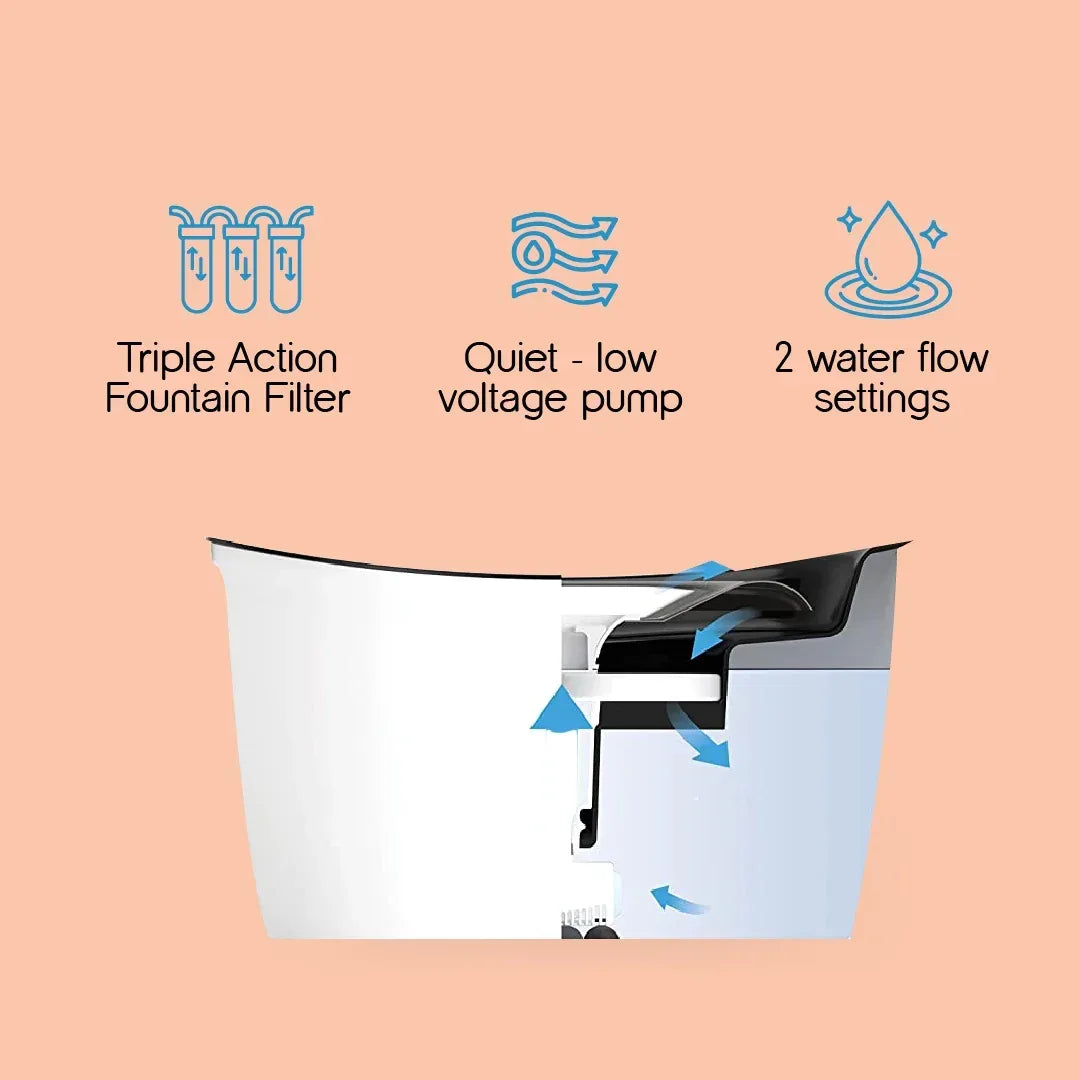 FlowMate Fountain – Fresh Water, Happy Pets - Tilting Heads