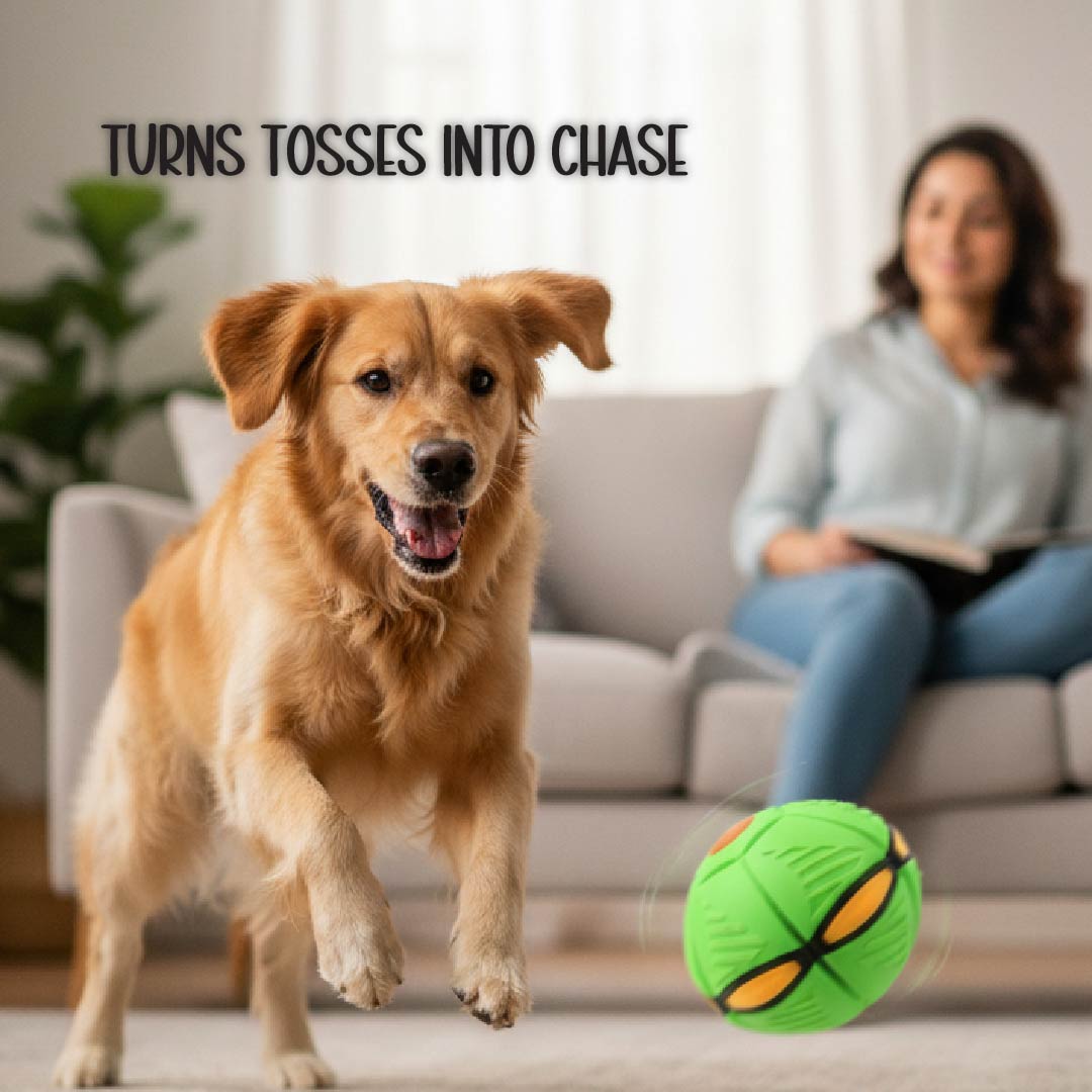 FetchNova UFO Ball | Bounce-Spin Toy | Smart Play for Active Dogs