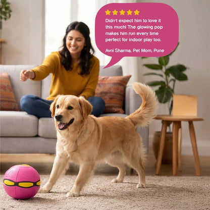 FetchNova UFO Ball | Bounce-Spin Toy | Smart Play for Active Dogs