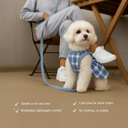 FlarePlaid Harness for Cats & Dogs | No-Pull, Breathable & Secure Comfort with a Stylish Plaid Design