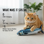 FlippyFish Toy | Smart Motion Play for Cats That Triggers Natural Hunting Instincts - Tilting Heads