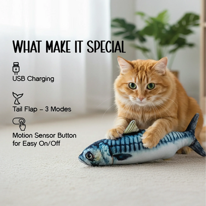 FlippyFish Toy | Smart Motion Play for Cats That Triggers Natural Hunting Instincts - Tilting Heads