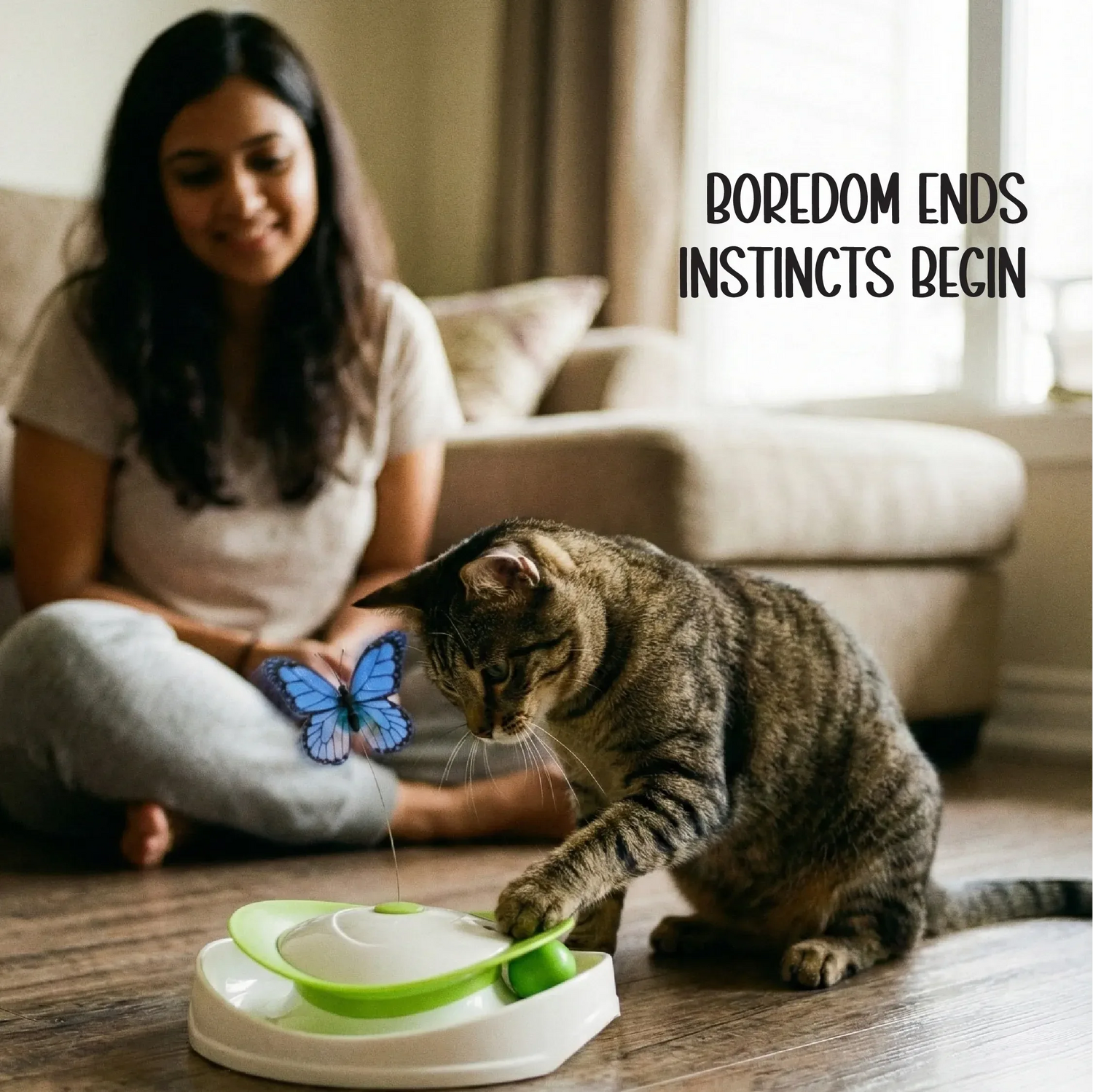 FlutterPlay Toy | Interactive Cat Toy | Boredom-Breaking Indoor Play - Tilting Heads