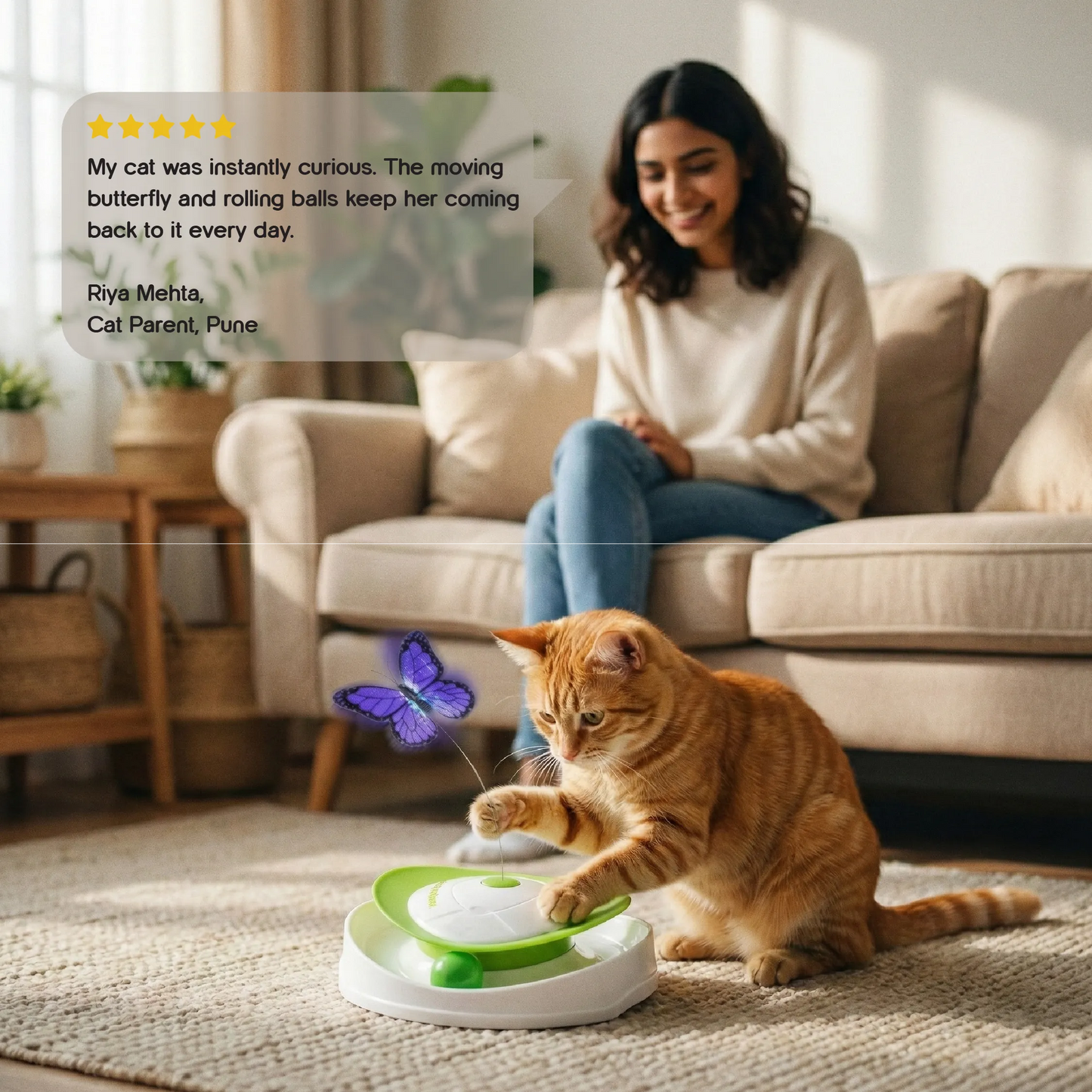 FlutterPlay Toy | Interactive Cat Toy | Boredom-Breaking Indoor Play